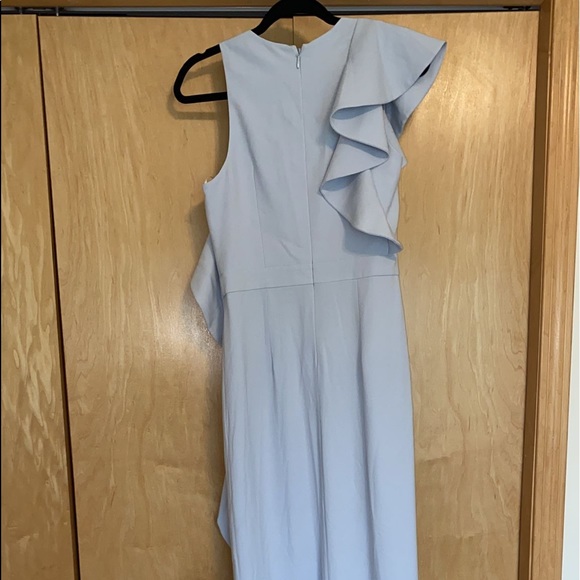 Halston Womens Blue Sleeveless Flounce Formal Evening Dress Gown - Picture 9 of 11